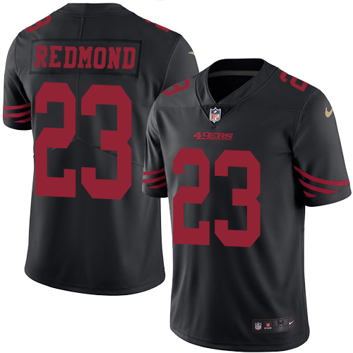 Men's Limited Will Redmond Nike Jersey Black - #23 Rush NFL San Francisco 49ers